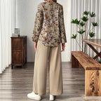 Elegante Damenbluse mit floralem Muster für jeden Anlass | Velnorah
