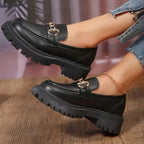 Damen Loafers mit Chunky-Sohle und Kettendetail Komfort-Velnorah