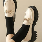 Damen Loafers mit Chunky-Sohle und Kettendetail Komfort-Velnorah
