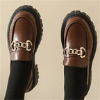 Damen Loafers mit Chunky-Sohle und Kettendetail Komfort-Velnorah