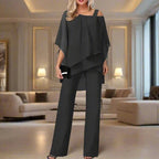 Damen Set Jumpsuit Asymmetrisches Top Casual-Velnorah