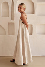 Damen Spaghettiträger Maxi Kleid Hochzeitsgast Sommer-Velnorah