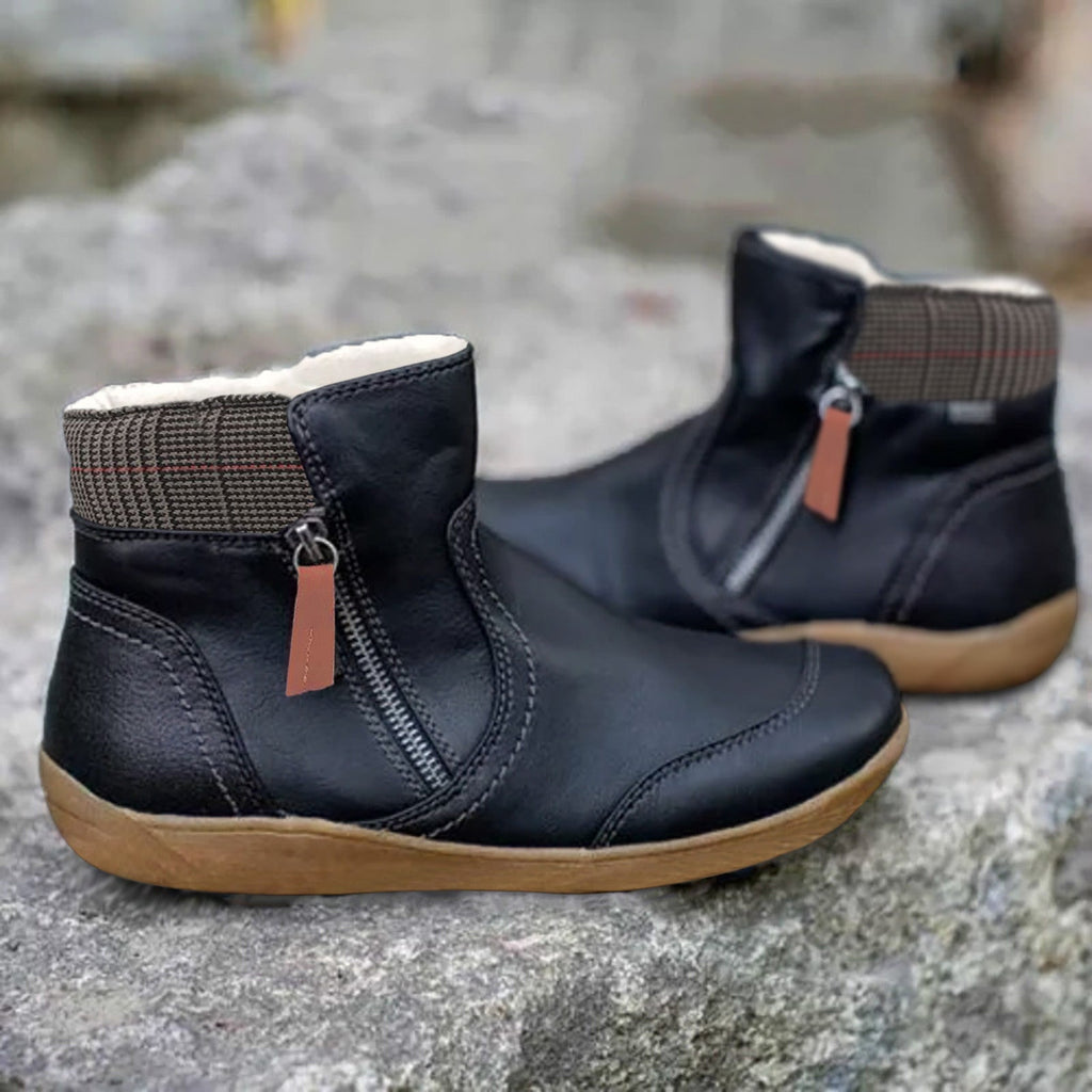 Damen Stiefeletten mit Reißverschluss und bequemer, weicher Sohle-Velnorah