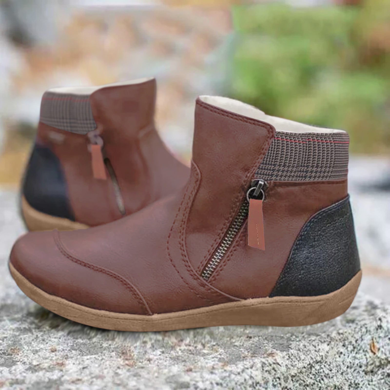 Damen Stiefeletten mit Reißverschluss und bequemer, weicher Sohle-Velnorah