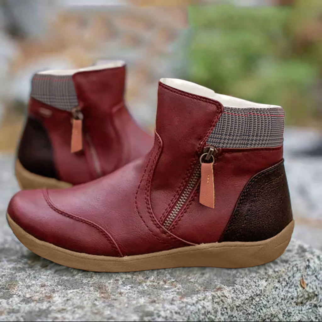 Damen Stiefeletten mit Reißverschluss und bequemer, weicher Sohle-Velnorah