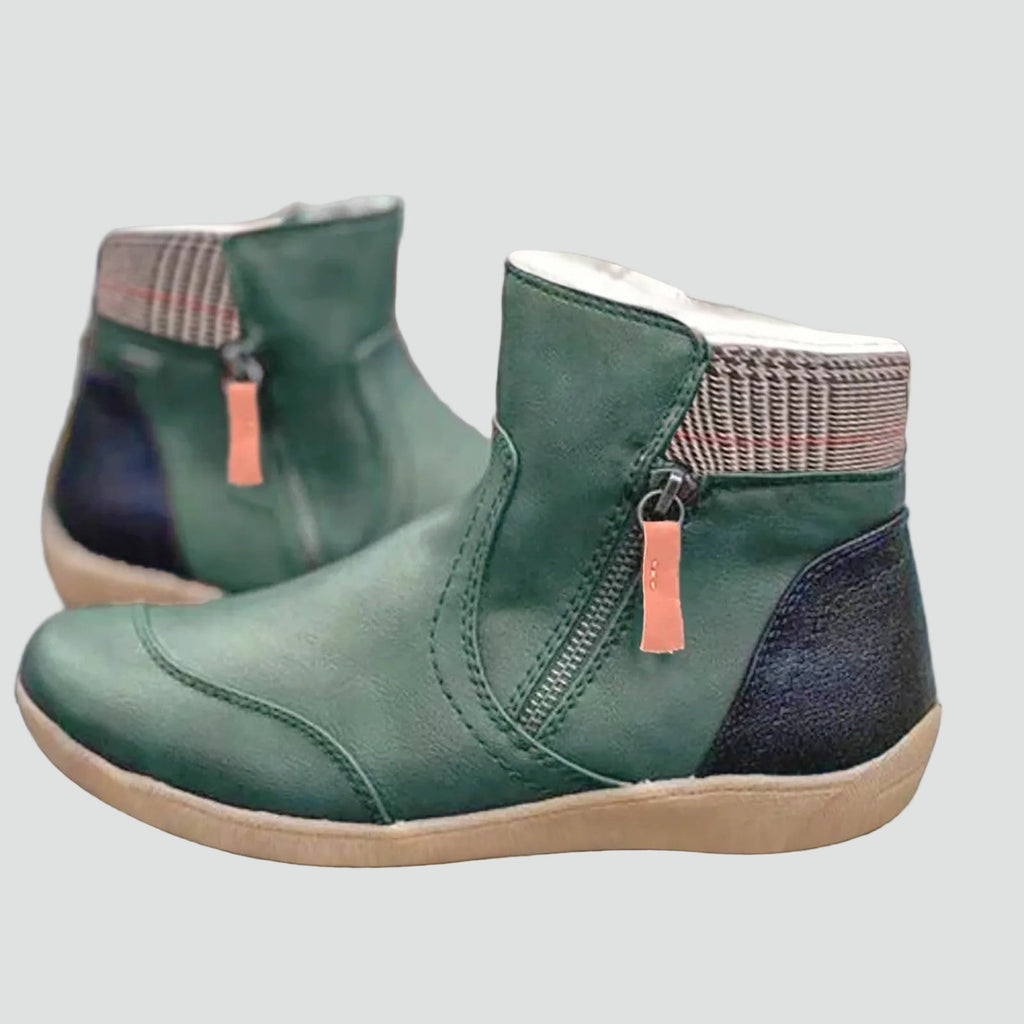 Damen Stiefeletten mit Reißverschluss und bequemer, weicher Sohle-Velnorah