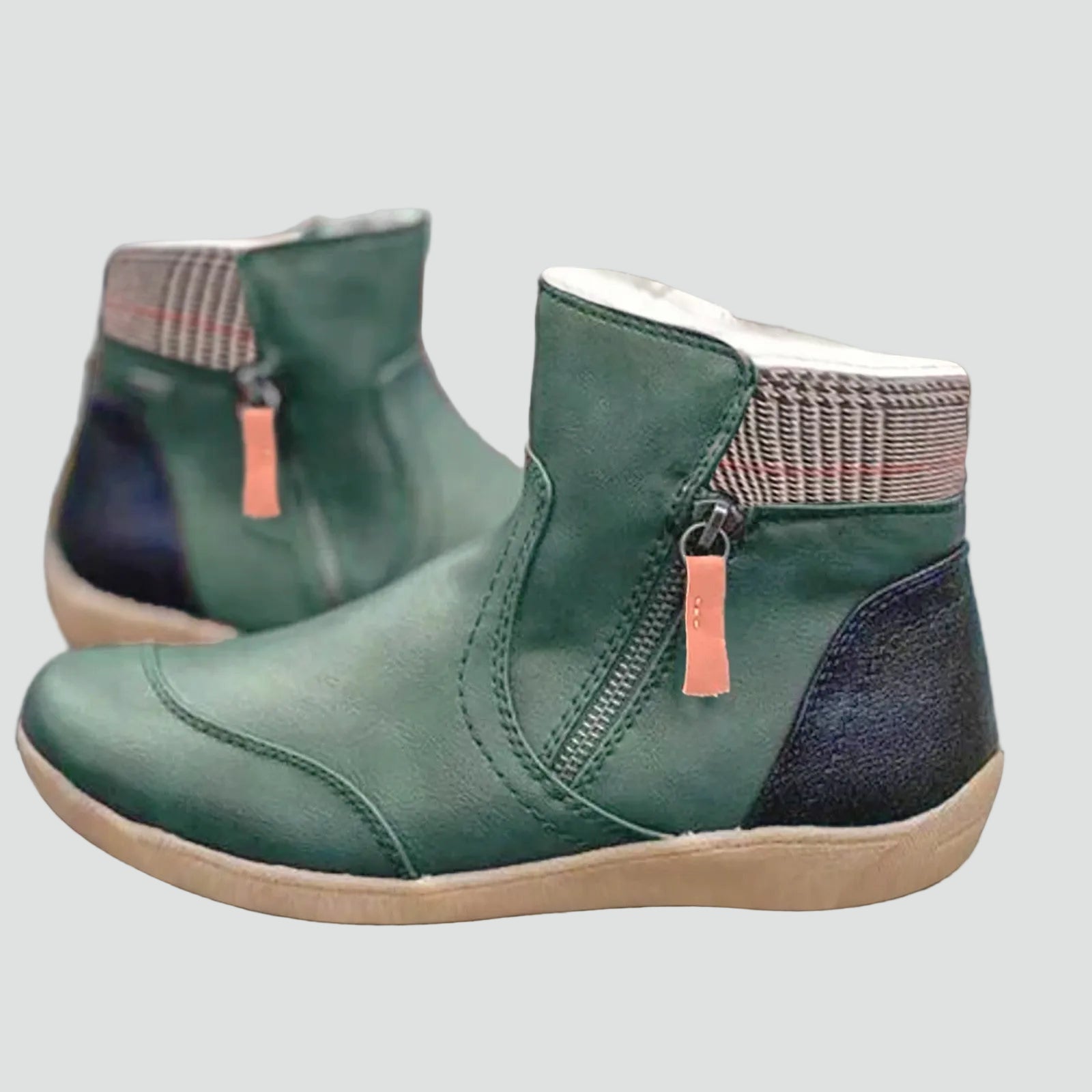 Damen Stiefeletten mit Reißverschluss und bequemer, weicher Sohle-Velnorah