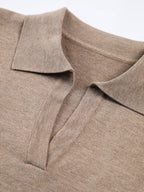 Damen Strickpullover mit Kragen V-Ausschnitt Passform-Velnorah