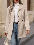 Damen Trenchcoat mit Gürtel tailliert für die Übergangszeit-Velnorah