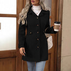 Damen Trenchcoat mit Gürtel tailliert für die Übergangszeit-Velnorah