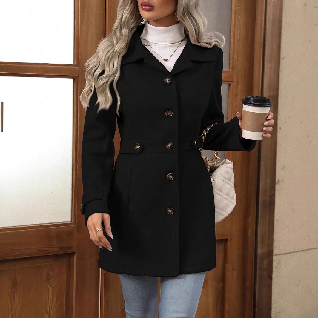 Damen Trenchcoat mit Gürtel tailliert für die Übergangszeit-Velnorah