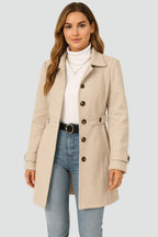 Damen Trenchcoat mit Gürtel tailliert für die Übergangszeit-Velnorah