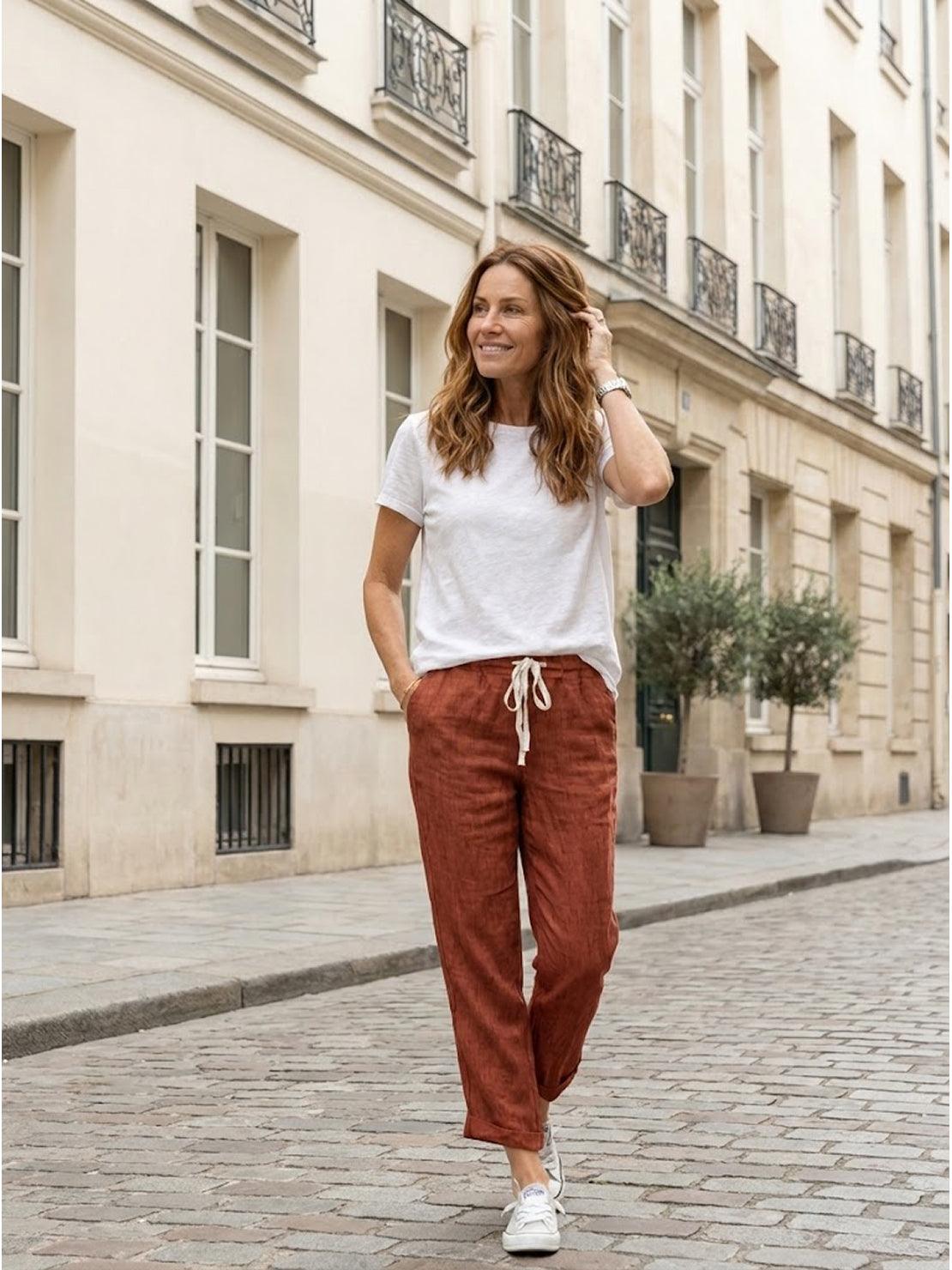 Damenhose Slim Fit mit Kordelzug Taille Casual Sommer-Velnorah