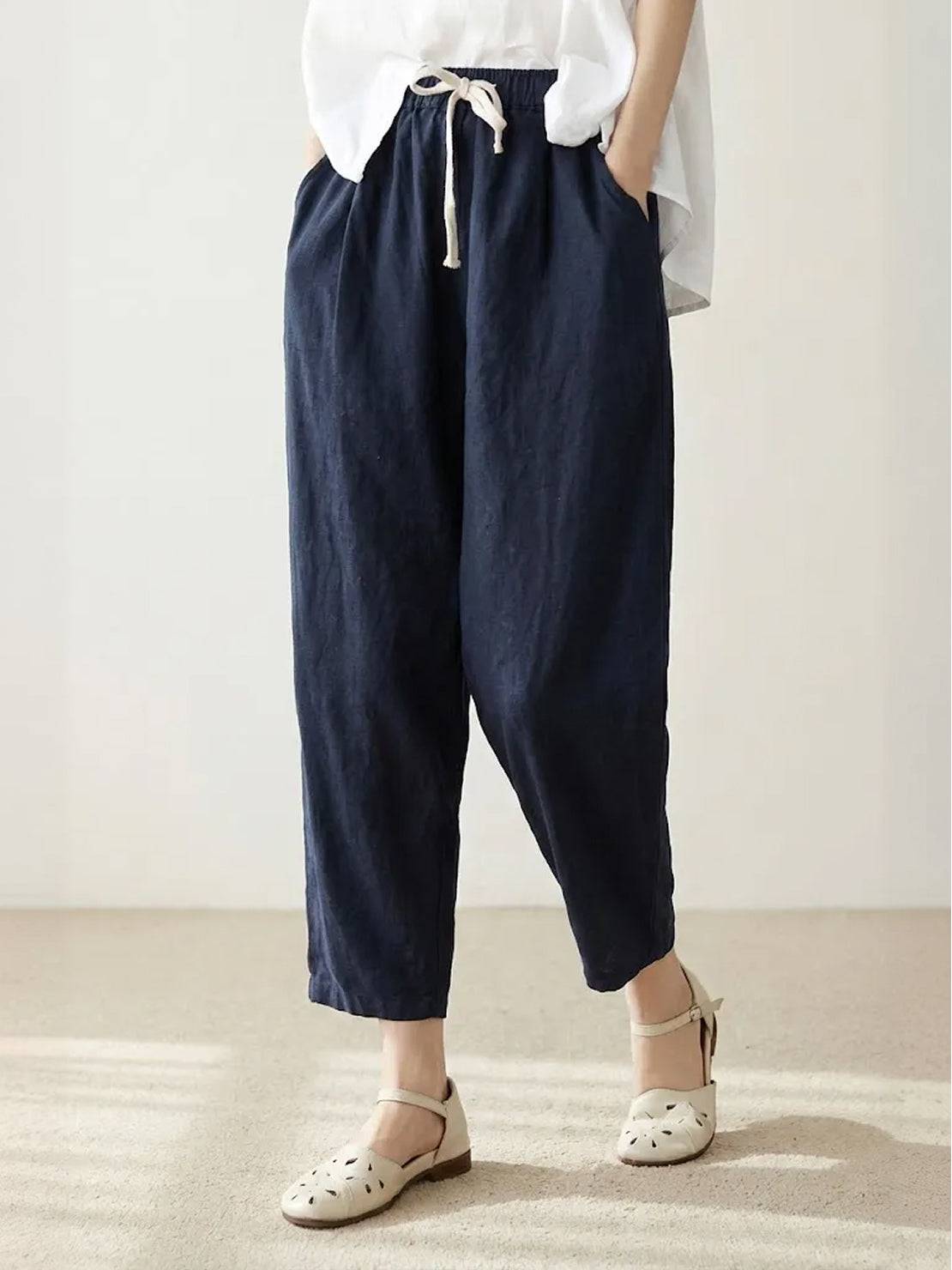 Damenhose Slim Fit mit Kordelzug Taille Casual Sommer-Velnorah