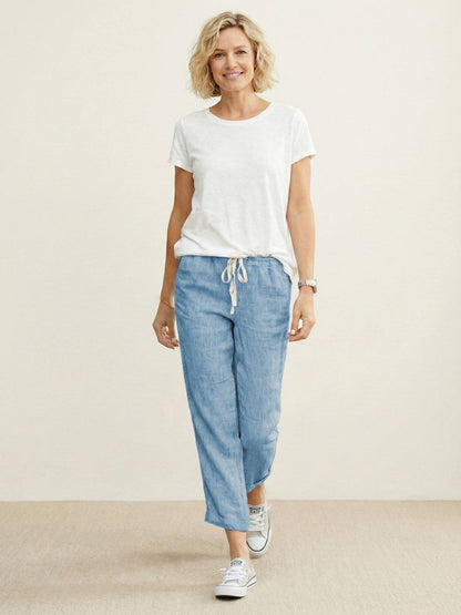Damenhose Slim Fit mit Kordelzug Taille Casual Sommer-Velnorah