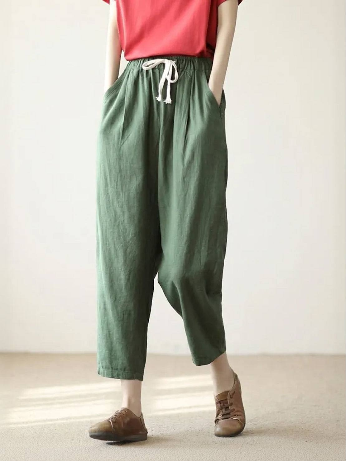 Damenhose Slim Fit mit Kordelzug Taille Casual Sommer-Velnorah