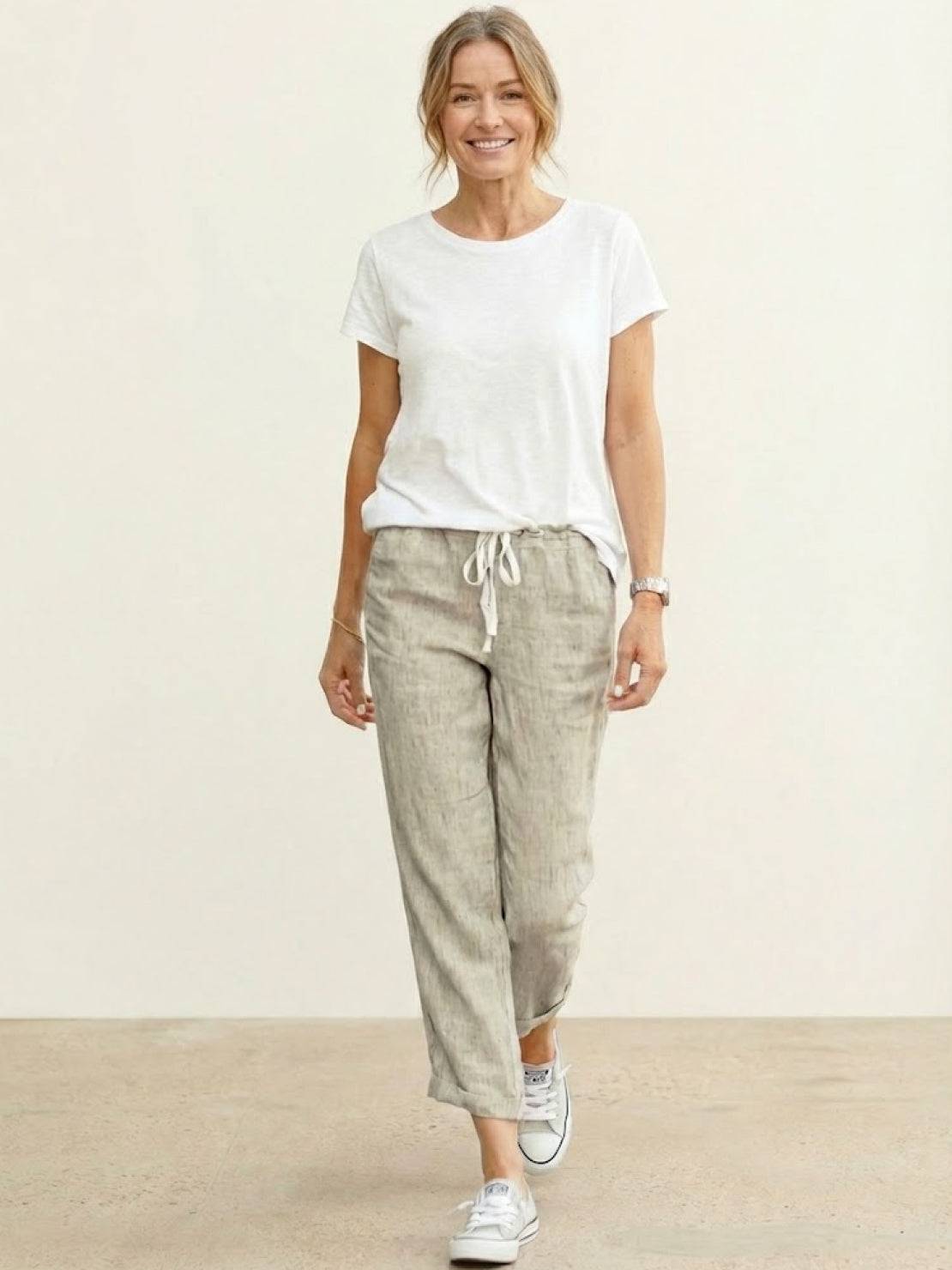 Damenhose Slim Fit mit Kordelzug Taille Casual Sommer-Velnorah