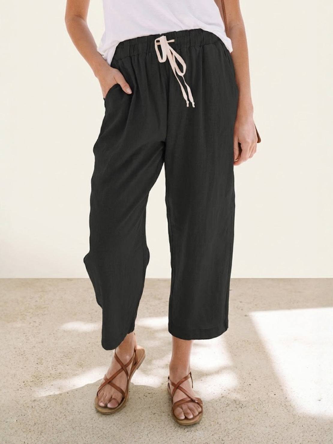 Damenhose Slim Fit mit Kordelzug Taille Casual Sommer-Velnorah