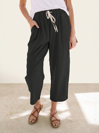 Damenhose Slim Fit mit Kordelzug Taille Casual Sommer-Velnorah