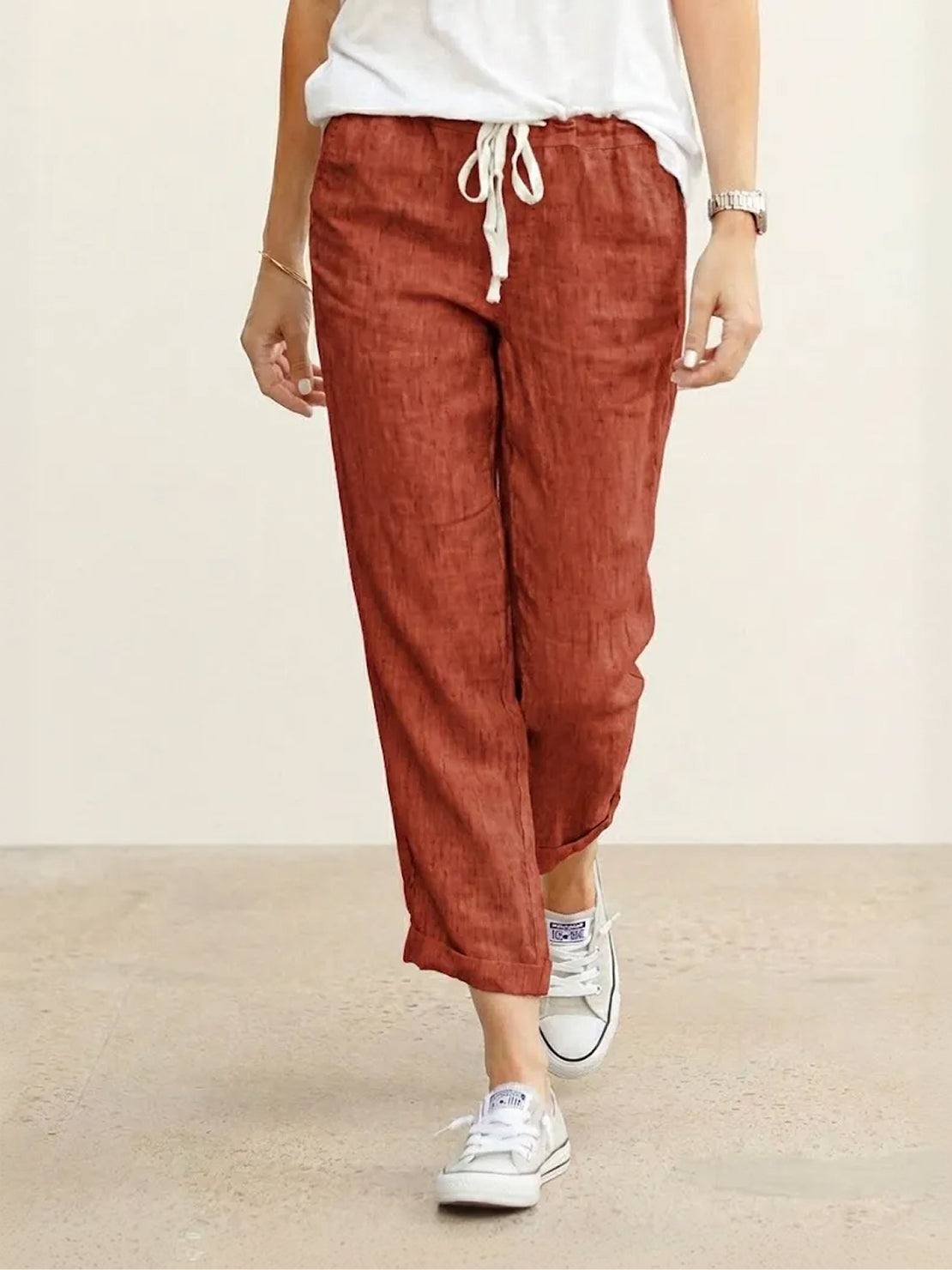 Damenhose Slim Fit mit Kordelzug Taille Casual Sommer-Velnorah