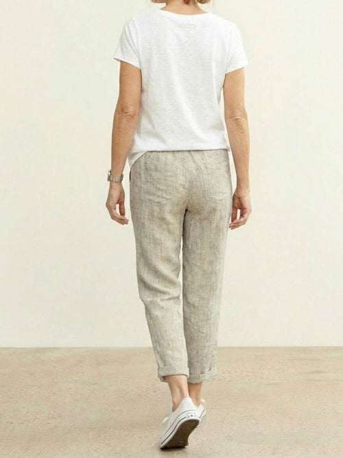 Damenhose Slim Fit mit Kordelzug Taille Casual Sommer-Velnorah