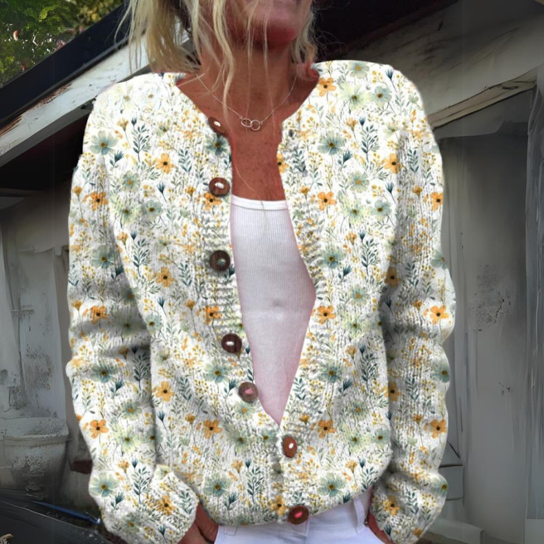 Damenjacke mit langen Ärmeln und 3D-Druck für den Freizeitgebrauch-Velnorah