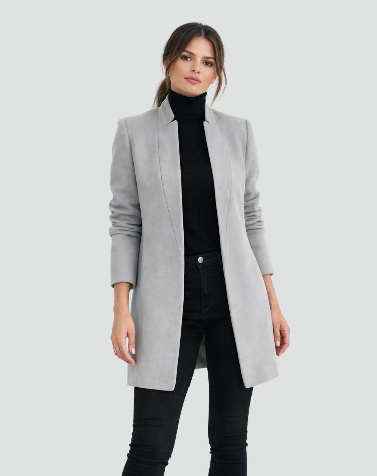 Damenjacke Regular Fit Wolle Runder Hals Klassischer Schnitt-Velnorah
