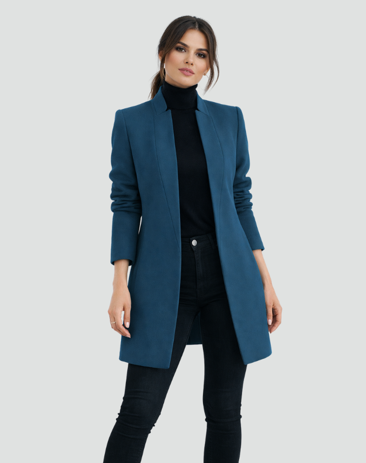 Damenjacke Regular Fit Wolle Runder Hals Klassischer Schnitt-Velnorah