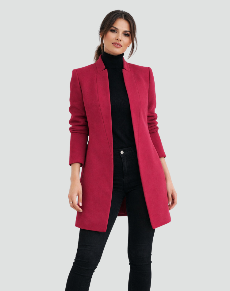 Damenjacke Regular Fit Wolle Runder Hals Klassischer Schnitt-Velnorah