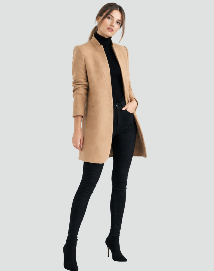 Damenjacke Regular Fit Wolle Runder Hals Klassischer Schnitt-Velnorah