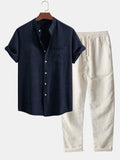Herren Leinen Set 2-teilig – Kurzarmhemd und Hose