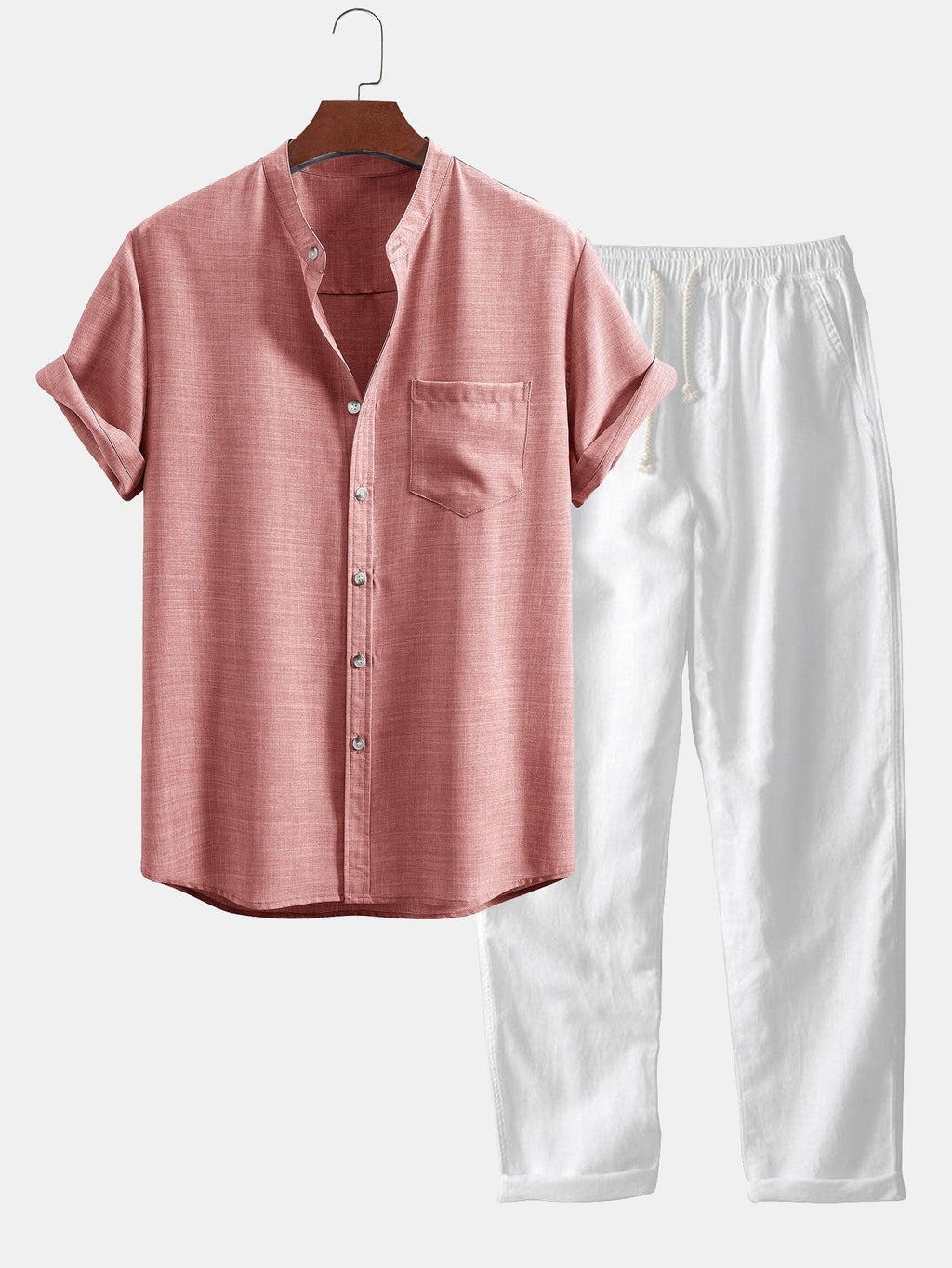 Herren Leinen Set 2-teilig – Kurzarmhemd und Hose
