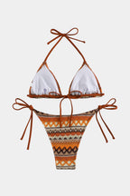 Dreieck Bikini Set Damen Verstellbare Bindebänder Sommer-Velnorah