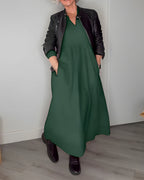 Elegante Maxi Cocktailkleid Mit Langen Ärmeln Für Frauen-Velnorah