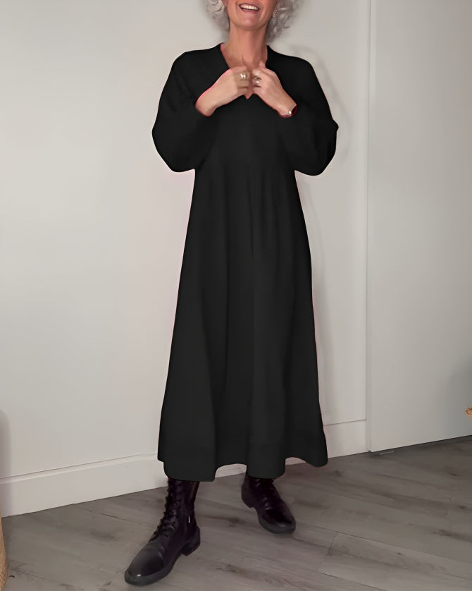 Elegante Maxi Cocktailkleid Mit Langen Ärmeln Für Frauen-Velnorah