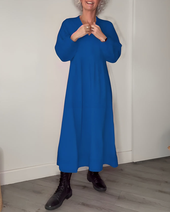 Elegante Maxi Cocktailkleid Mit Langen Ärmeln Für Frauen-Velnorah