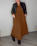 Elegante Maxi Cocktailkleid Mit Langen Ärmeln Für Frauen-Velnorah