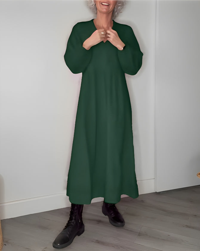 Elegante Maxi Cocktailkleid Mit Langen Ärmeln Für Frauen-Velnorah