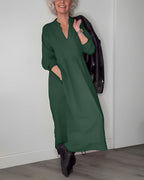 Elegante Maxi Cocktailkleid Mit Langen Ärmeln Für Frauen-Velnorah