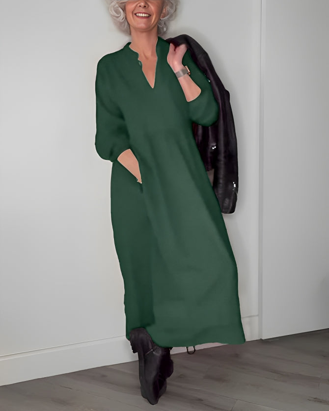 Elegante Maxi Cocktailkleid Mit Langen Ärmeln Für Frauen-Velnorah