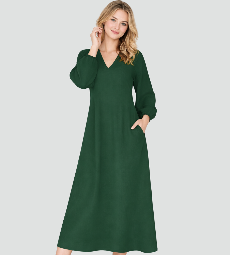 Elegante Maxi Cocktailkleid Mit Langen Ärmeln Für Frauen-Velnorah