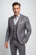 Elegantes Dreiteiliges Herrenanzug mit Weste und Slim Fit Hose-Velnorah