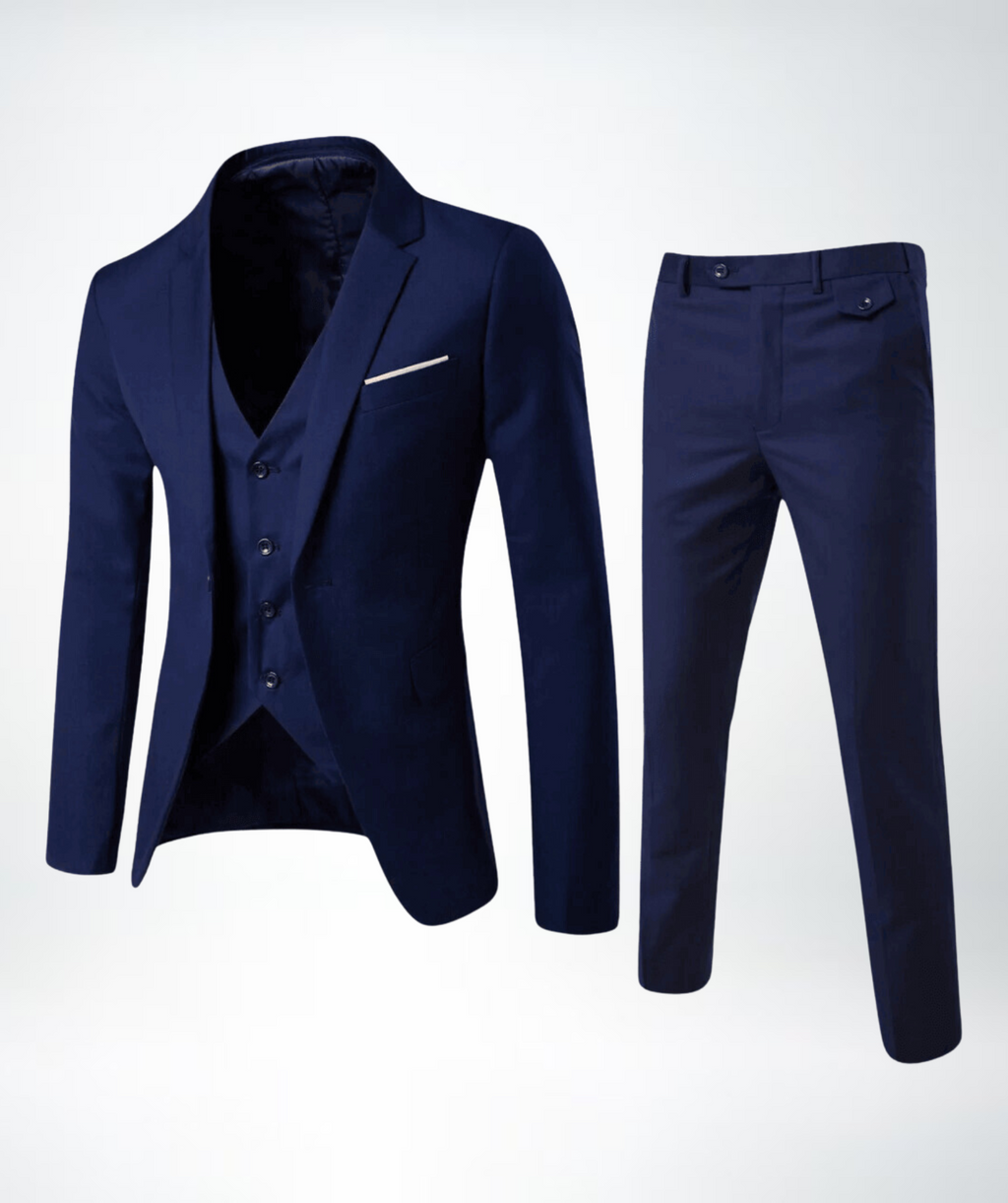 Elegantes Dreiteiliges Herrenanzug mit Weste und Slim Fit Hose-Velnorah