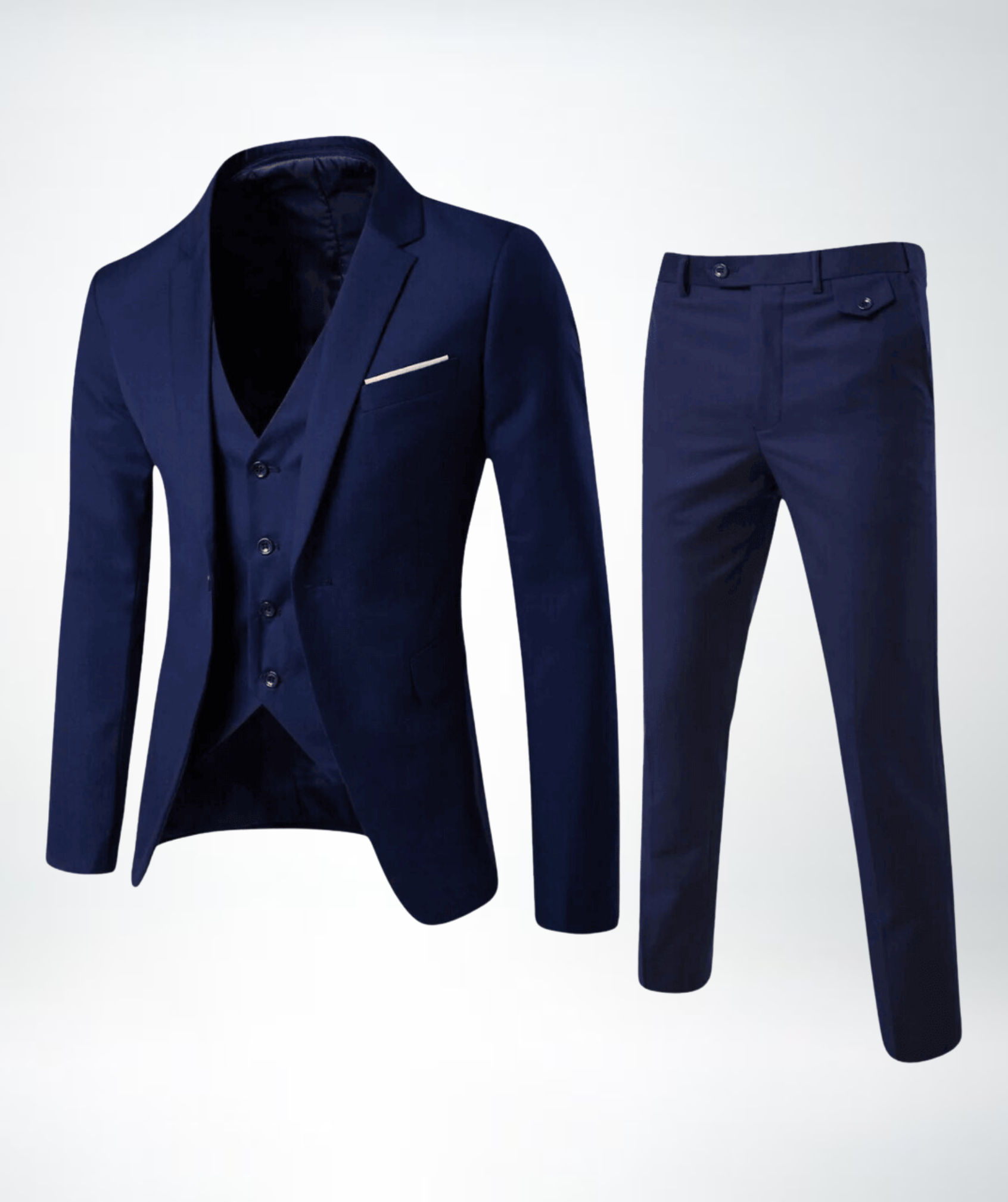 Elegantes Dreiteiliges Herrenanzug mit Weste und Slim Fit Hose-Velnorah