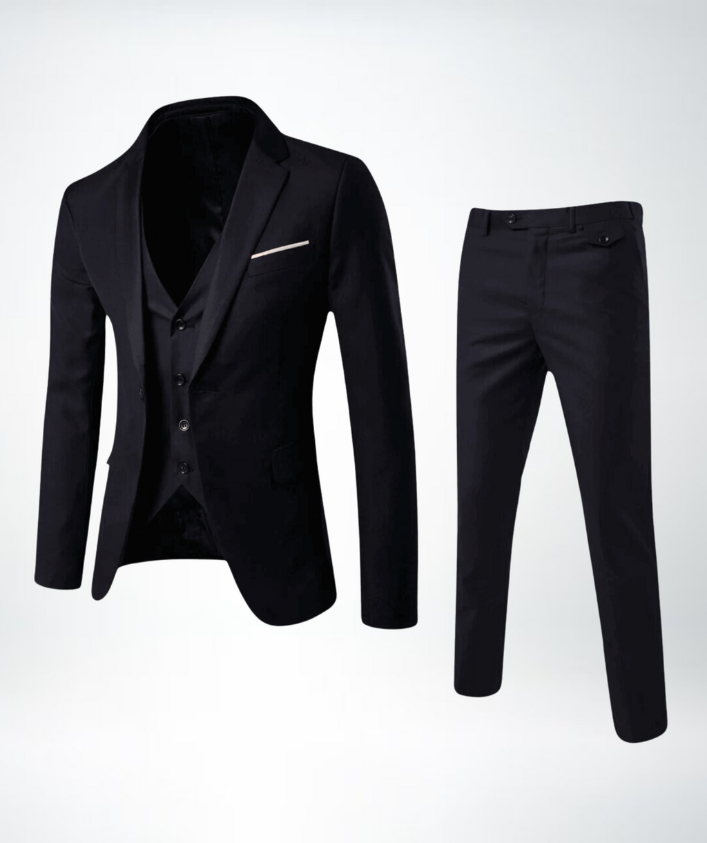 Elegantes Dreiteiliges Herrenanzug mit Weste und Slim Fit Hose-Velnorah