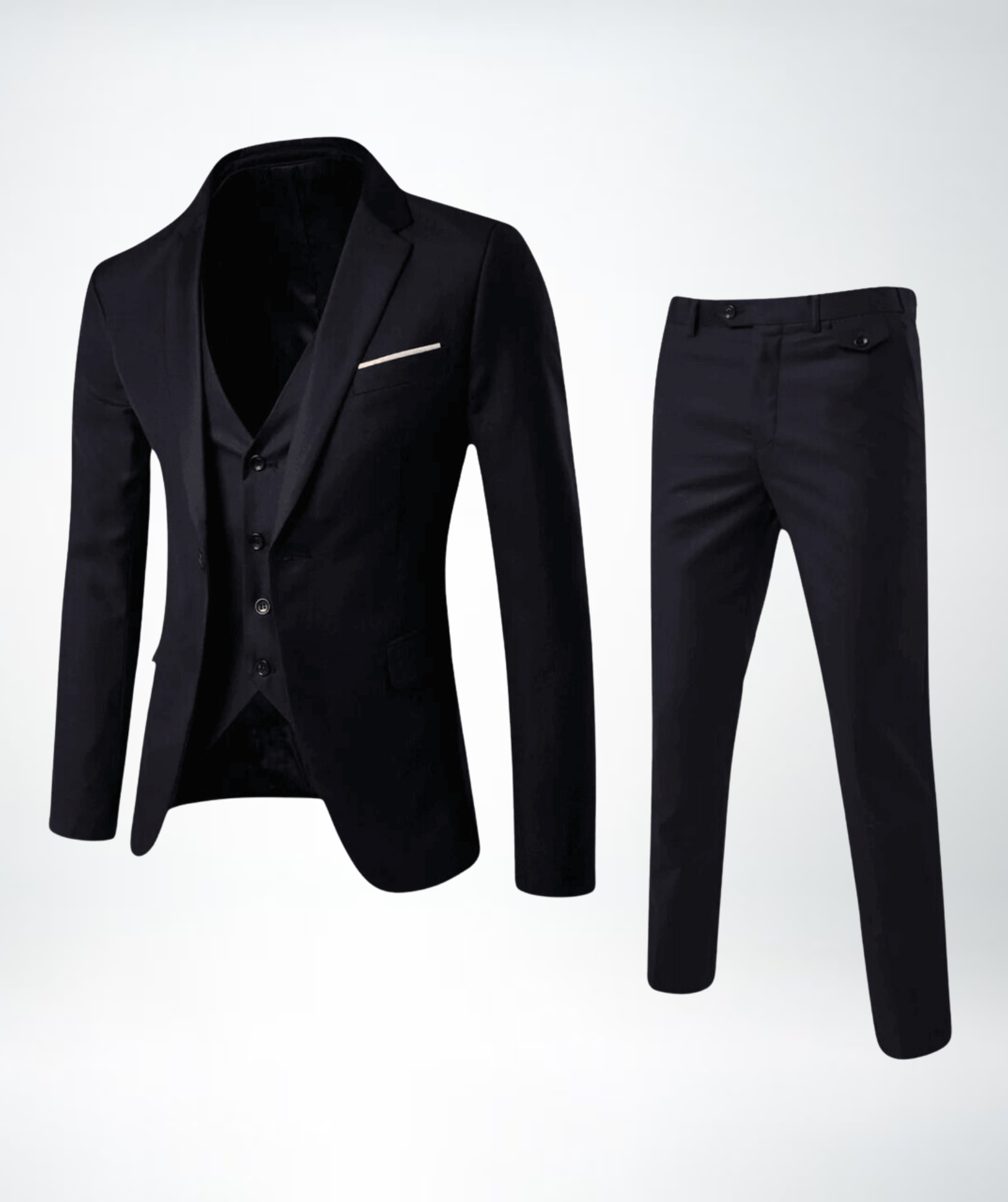 Elegantes Dreiteiliges Herrenanzug mit Weste und Slim Fit Hose-Velnorah