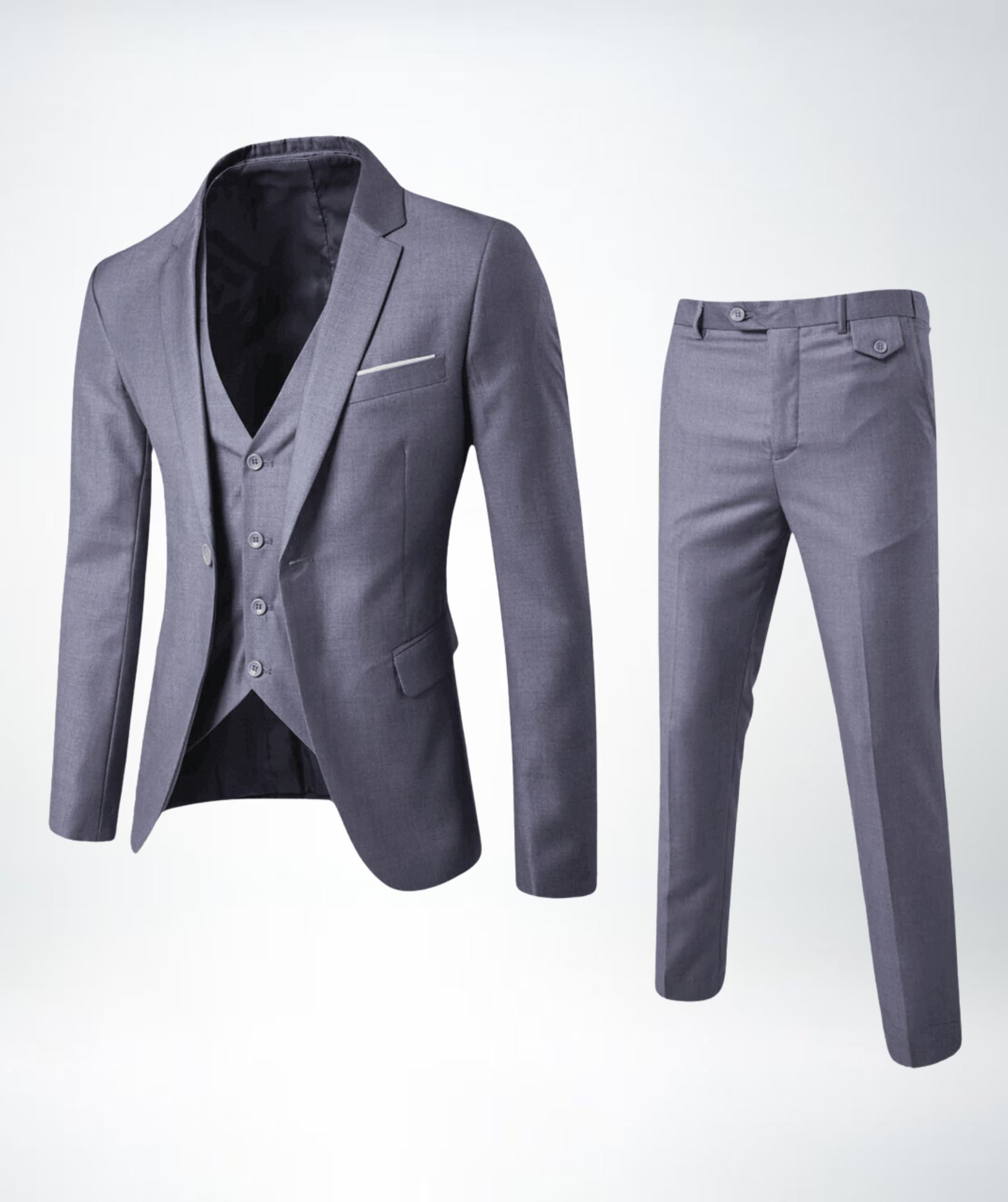 Elegantes Dreiteiliges Herrenanzug mit Weste und Slim Fit Hose-Velnorah