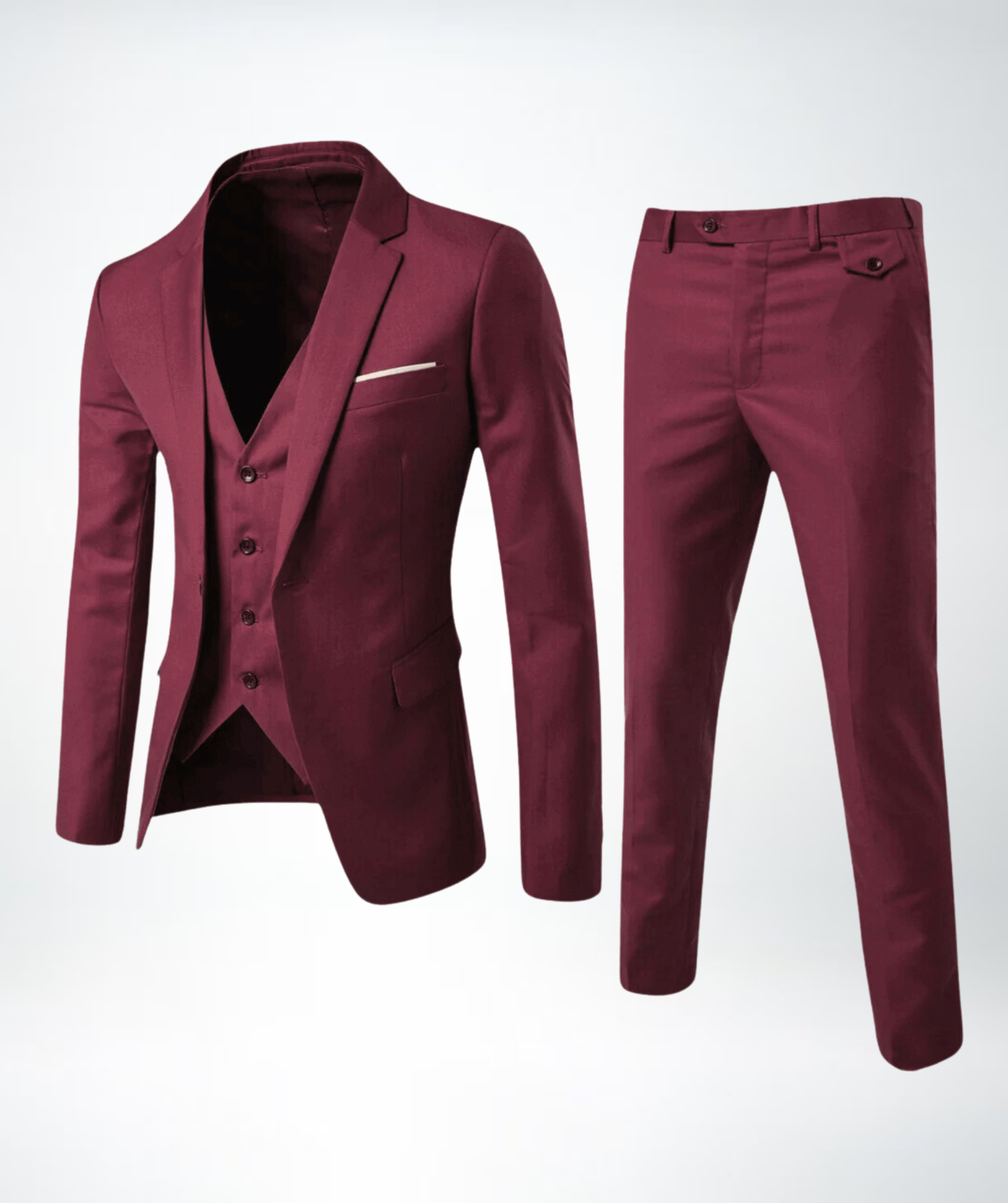 Elegantes Dreiteiliges Herrenanzug mit Weste und Slim Fit Hose-Velnorah