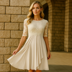 Elegantes Kleid mit halblangen Ärmeln für Abendveranstaltungen-Velnorah