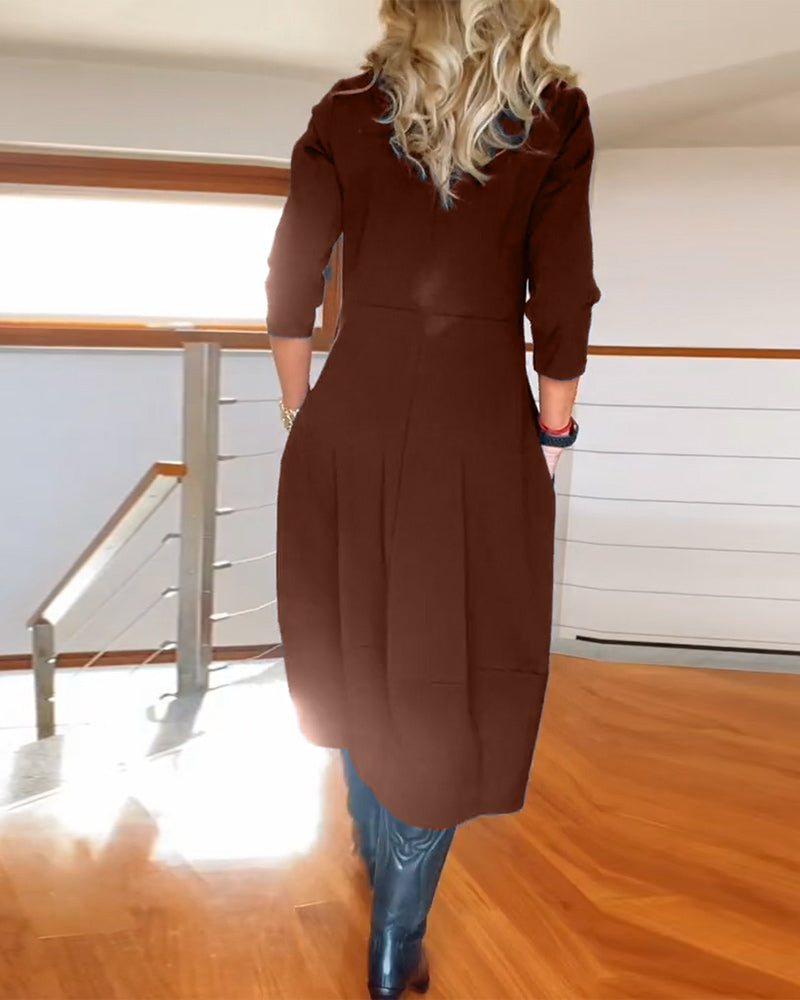 Elegantes Vintage Maxi-Kleid für Frauen mit Taschen-Velnorah